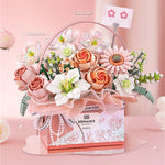 LOZ 1951 Handgehaltener Blumenkorb - Rosa